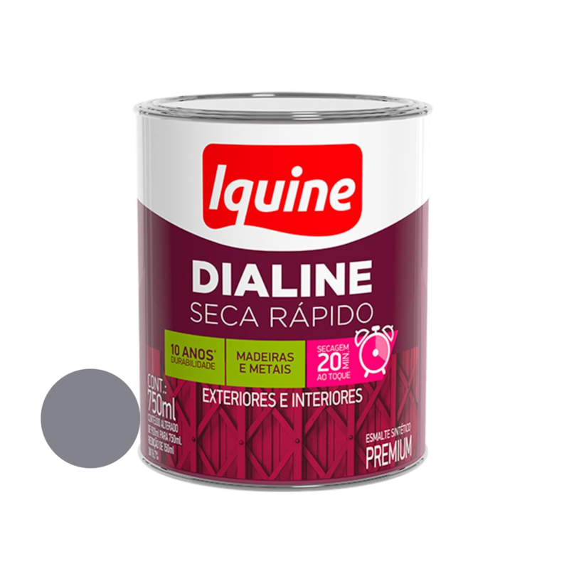 Esmalte Sintético Dialine Seca Rápido Alumínio 750ml Iquine