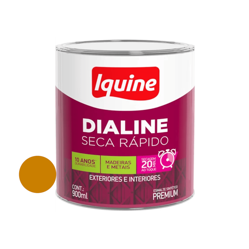 Esmalte Sintético Dialine Seca Rápido Amarelo Caterpillar 900ml Iquine