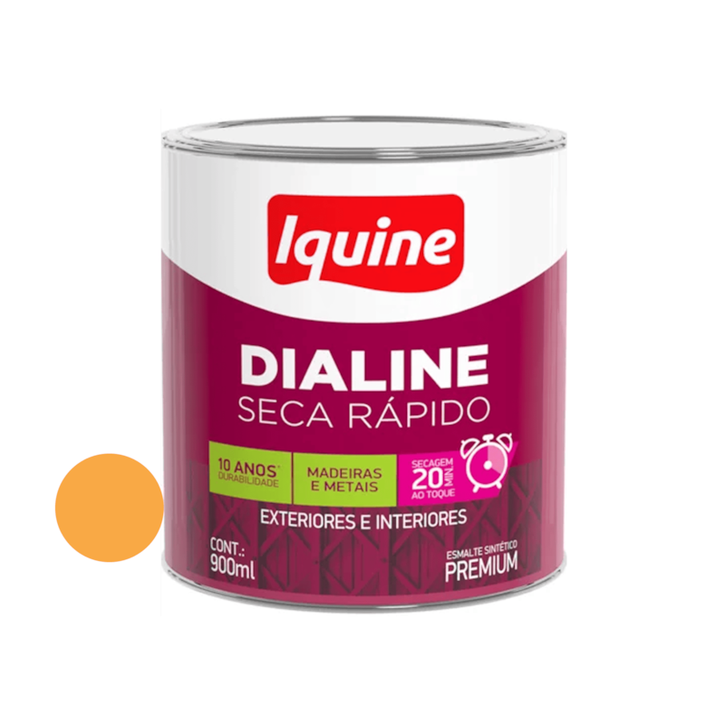 Esmalte Sintético Dialine Seca Rápido Laranja Cítrico 900ml Iquine