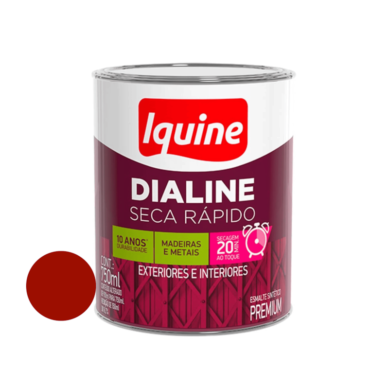 Esmalte Sintético Dialine Seca Rápido Vermelho 750ml Iquine