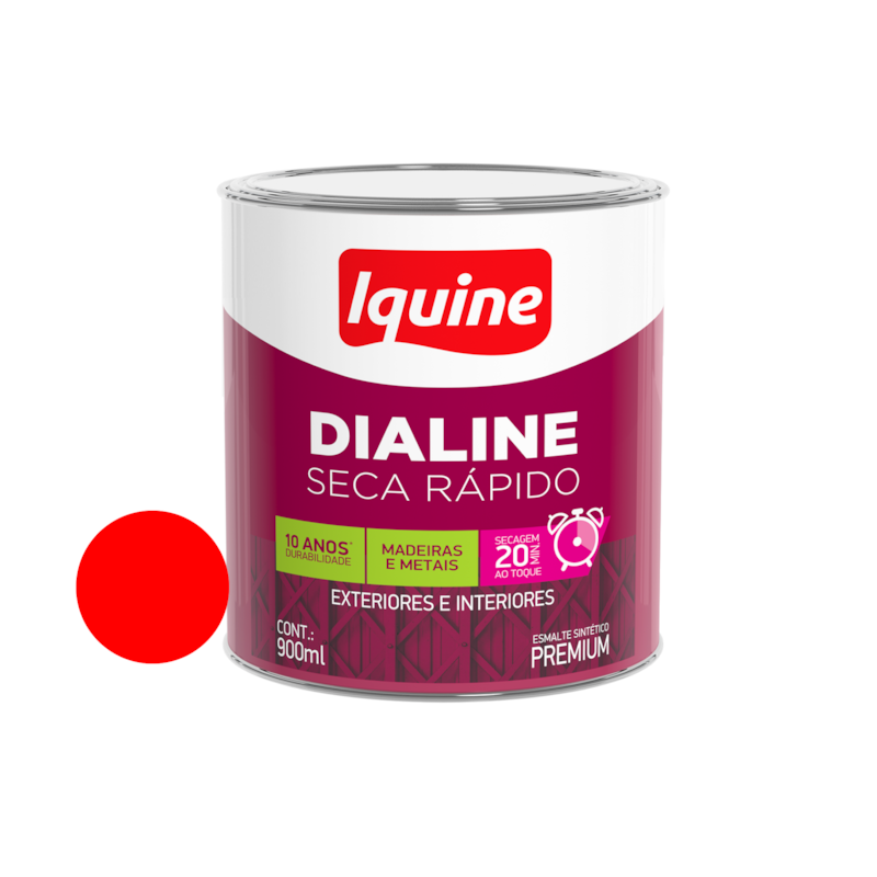 Esmalte Sintético Dialine Seca Rápido Vermelho 900ml Iquine