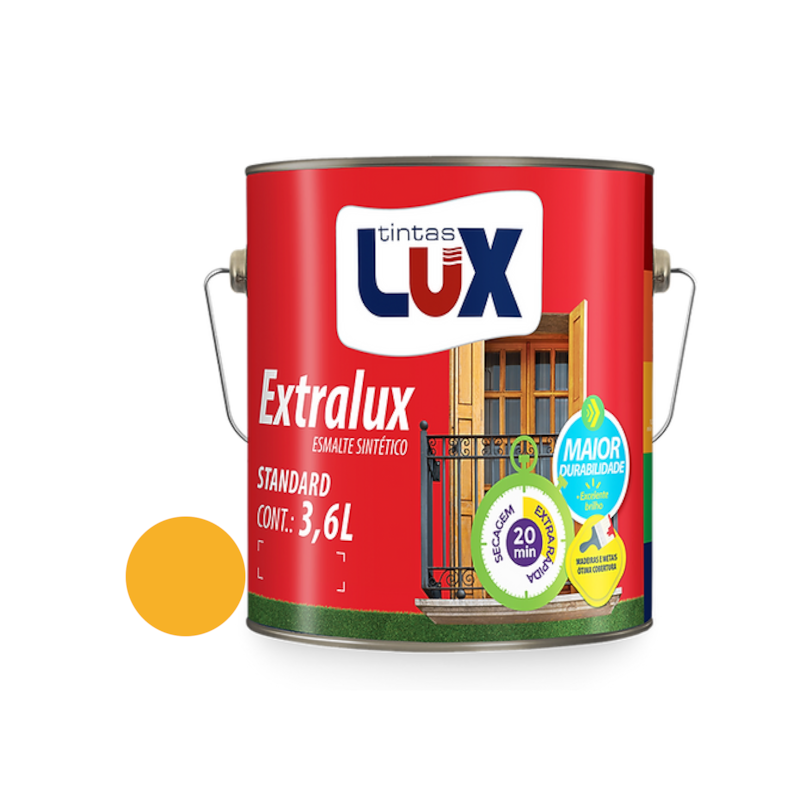 Esmalte Sintético Extralux Brilhante Amarelo 3,6L Tintas Lux