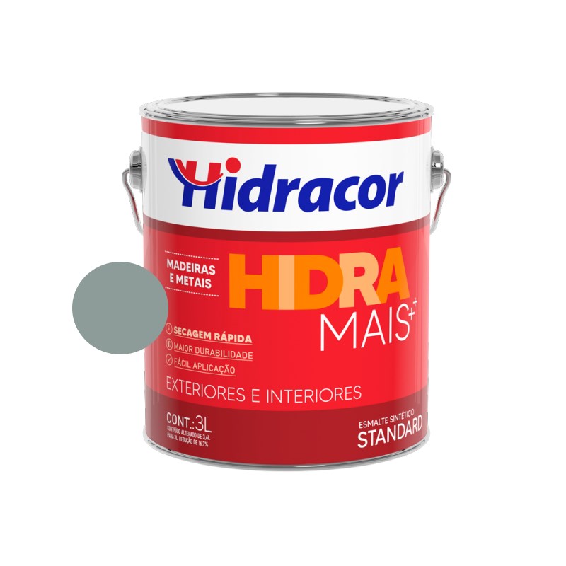 Esmalte Sintético Hidramais Cinza Médio 3L Hidracor