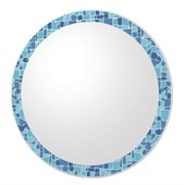 Espelho 50cm redondo Cris Colore mosaico Azul 278 Cris Metal  