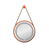 Espelho Adnet Redondo Led 50cm Cobre com Alça Caramelo Reduna Espelho Adnet Redondo Led 50cm Cobre com Alça Caramelo Reduna