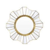 Espelho Decorativo Flower Ouro Evolux