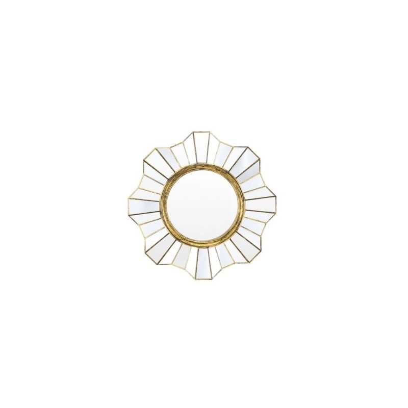Espelho Decorativo Flower Ouro Evolux
