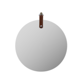 Espelho Slim Redondo 55cm com Alça Caramelo Reduna Espelho Slim Redondo 55cm com Alça Caramelo Reduna