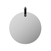 Espelho Slim Redondo 55cm com Alça Preta Reduna Espelho Slim Redondo 55cm com Alça Preta Reduna