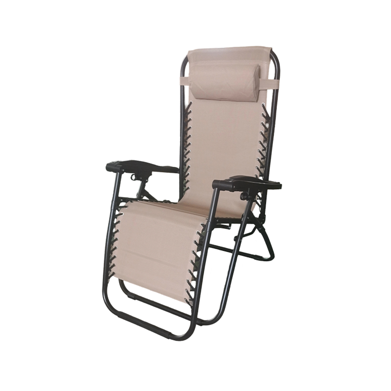Espreguiçadeira Dobrável em Aço SH212B Bege Casa Ok