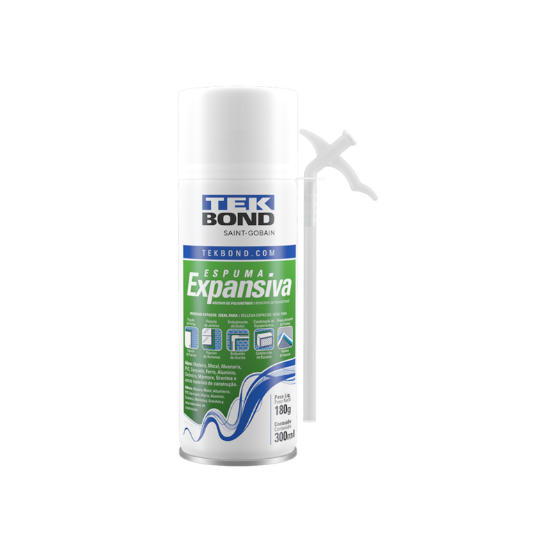 Espuma Expansiva Uso Geral de PU 180g/300ml Tekbond