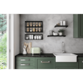 Estante de Parede 2 Níveis 64x20x20cm Preto Prat-K