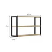 Estante de Parede Berlim 3 Níveis 20x40x60cm Nogueira Prat-K Estante de Parede Berlim 3 Níveis 20x40x60cm Nogueira Prat-K