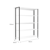 Estante Nova York 5 Níveis 90x30x135cm Branco Prat-K Estante Nova York 5 Níveis 90x30x135cm Branco Prat-K