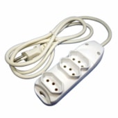 Extensão Elétrica 3 Tomadas 2P+T Branca 10A 1,5m DNI