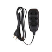 Extensão Elétrica com Cordão Paralelo 10A 250V 3 Tomadas 10m Preta 2P Ilumi 