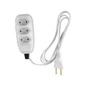 Extensão Elétrica Compacta com Cordão Paralelo 2P 10A 250V 1,5m Branco Ilumi