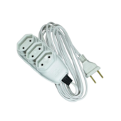 Extensão Elétrica Compacta com Cordão Paralelo 2P 10A 250V 10m Branco Ilumi