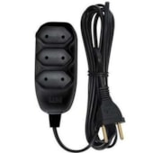 Extensão Elétrica Compacta com Cordão Paralelo 2P 3m Preto 17912 Ilumi