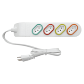 Extensão Elétrica Multitomadas 4 Tomadas 2P+T 1,3m 10A DN1846 Branca Daneva