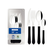 Faqueiro Leme Inox Preto 12 Peças Tramontina Faqueiro Leme Inox Preto 12 Peças Tramontina