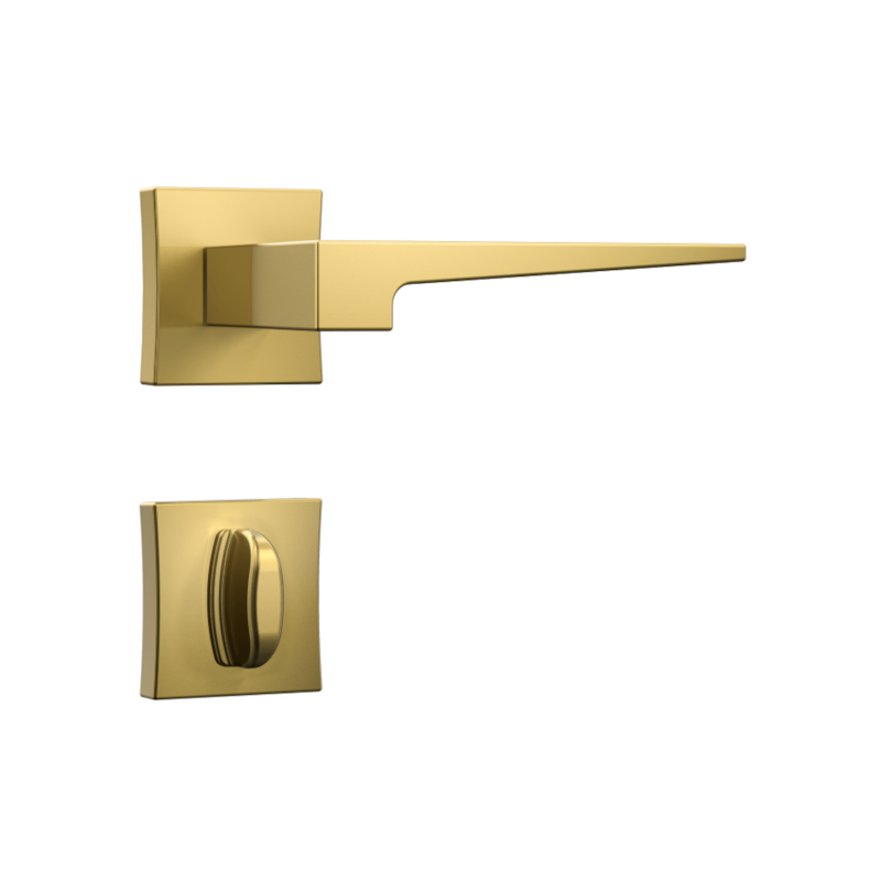Fechadura Classic 3200 Roseta Quadrada Banheiro 55mm Gold Stam