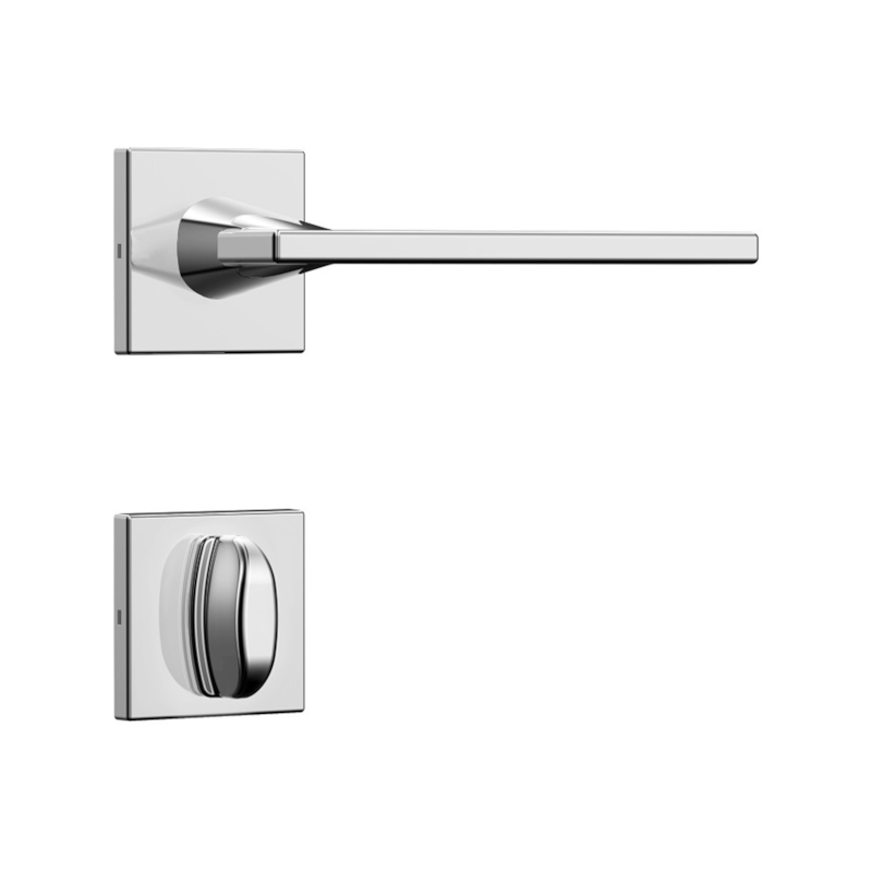 Fechadura Classic Inox Escovada 3000 Roseta Quadrada Banheiro Stam