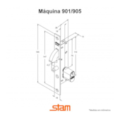Fechadura para Porta de Correr Inox 901 Stam
