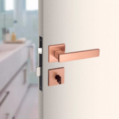 Fechadura Retro em Zamac Roseta 411-90 para Banheiro Rosa Pado