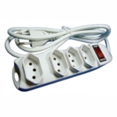 Filtro de Linha 4 Tomadas 2P+T 10A 1,5m Branco DNI Filtro de Linha 4 Tomadas 2P+T 10A 1,5m Branco DNI