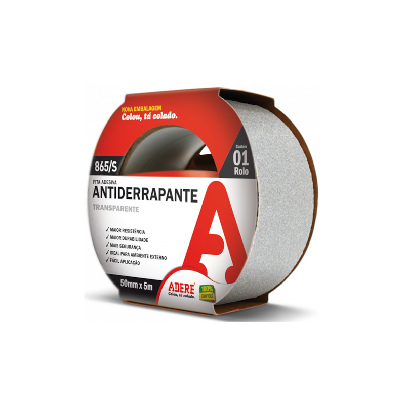 Fita Antiderrapante 50mmX5m Transparente 865S Adere