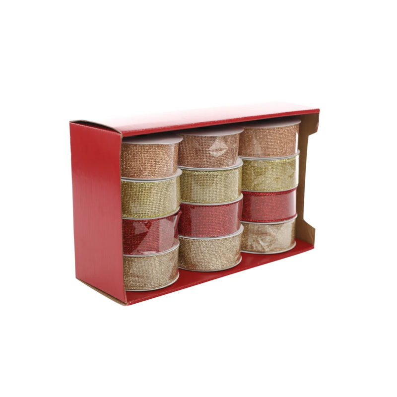 Fita Display com Glitter Claro 3,8cm x 4,57m Sortido Cromus
