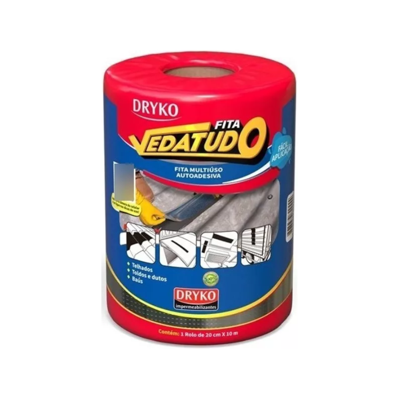 Fita Veda Tudo 20cmx10m Alumínio Dryko