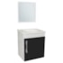 Gabinete com Espelho Fit 42 x 33 x 48cm em MDF Branco/Preto Sicmol.