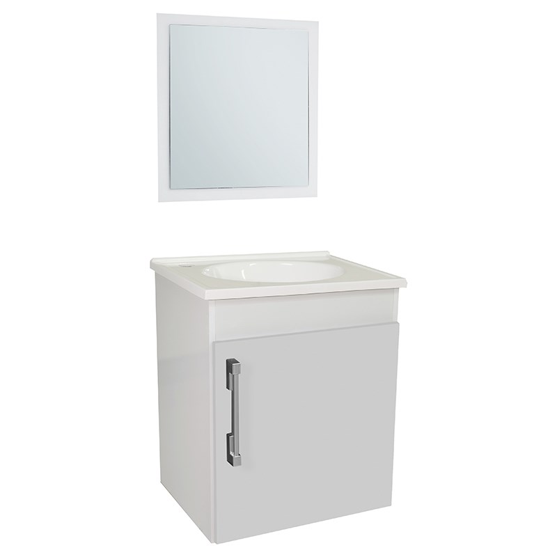 Gabinete com Espelho Fit 420x330x480 em MDF Branco Sicmol 