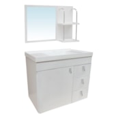 Gabinete com Espelho Siena 630x480x315 em MDF Branco Sicmol  Gabinete com Espelho Siena 630x480x315 em MDF Branco Sicmol