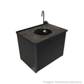Gabinete para Banheiro Linha Fênix Black 60cm Cris Metal