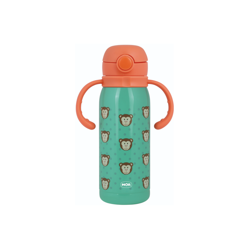 Garrafa Colorida Baby 450ml Macaquinho Mor