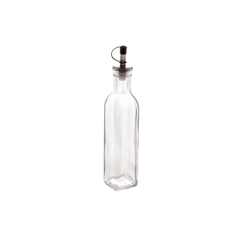 Garrafa de Vidro Para Azeite Com Tampa e Bico Dosador Transparente 270ml Lyor