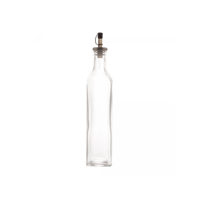 Garrafa para Azeite de Vidro com Tampa Plástica Preta 510ml Lyor