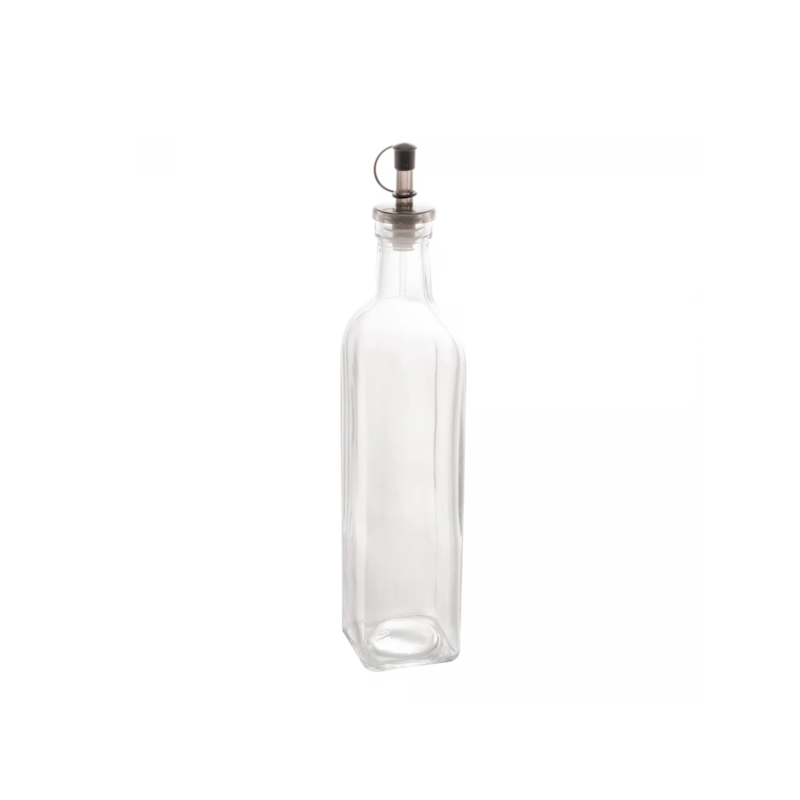 Garrafa para Azeite de Vidro com Tampa Plástica Preta 510ml Lyor