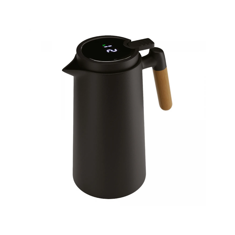 Garrafa Térmica Termômetro Preta 1 Litro Lyor