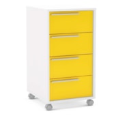 Gaveteiro Maia 4 Gavetas Branco/Amarelo Brilho Politorno Gaveteiro Maia 4 Gavetas Branco/Amarelo Brilho Politorno