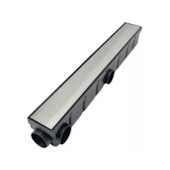 Grelha Oculta com Caixa Coletora 6x50cm Preto Inox Delta