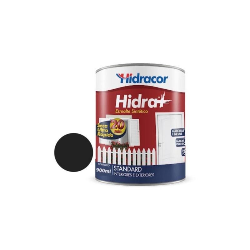 Hidramais Esmalte Sintético Preto 900ml Hidracor