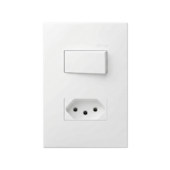 Interruptor 1Sec Paralelo + 1Tom 2P+T 10A Branco Fosco 35 Simon