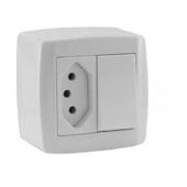 Interruptor com 1Seção +Tomada 20A Sobrepor Ilumi