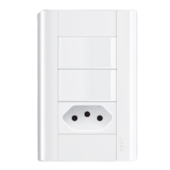 Interruptor Modular 2 Seções Paralelo + Tomada 2PT 10A Ref 1443