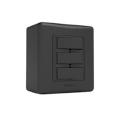 Interruptor Paralelo 3 Seções Sobrepor Preto Enebras Interruptor Paralelo 3 Seções Sobrepor Preto Enebras