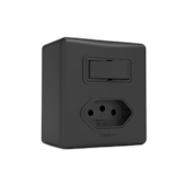 Interruptor Paralelo + Tomada 10A Sobrepor Preto Enerbras Interruptor Paralelo + Tomada 10A Sobrepor Preto Enerbras